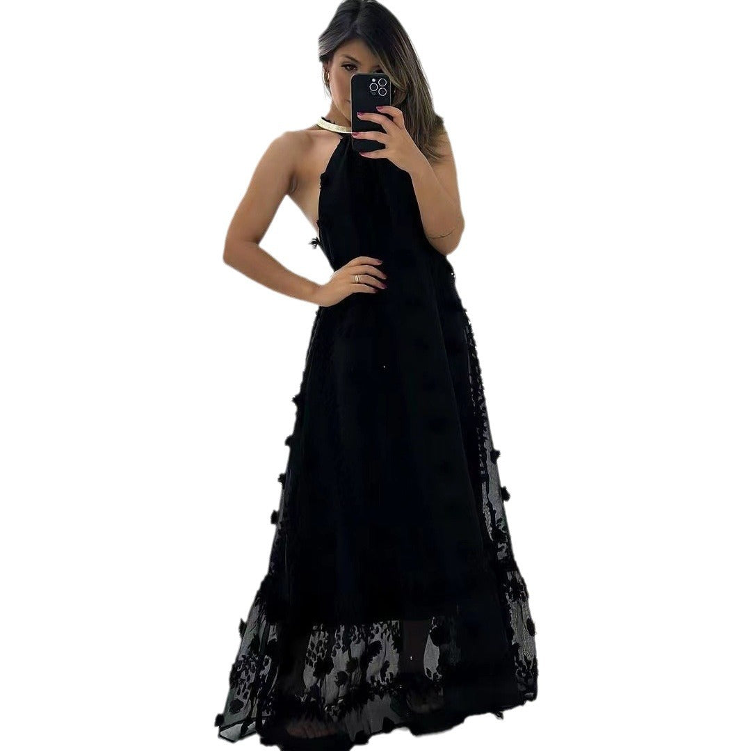 acelimosf™-Sweet Elegant Solid Patchwork Halter Cake Skirt Dresses