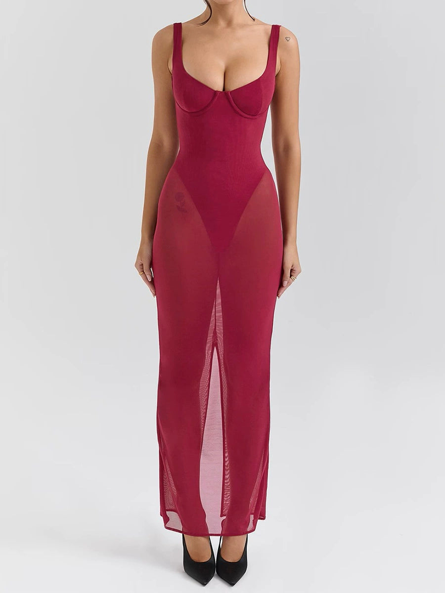 acelimosf™-Pure Desire Stretch Bodycon Printed Sling Dress