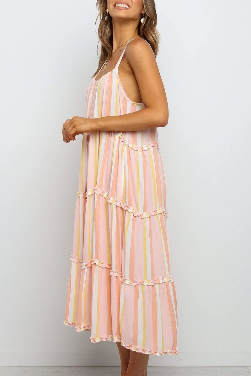 acelimosf™-Fashion Patchwork Stringy Selvedge U Neck Dresses