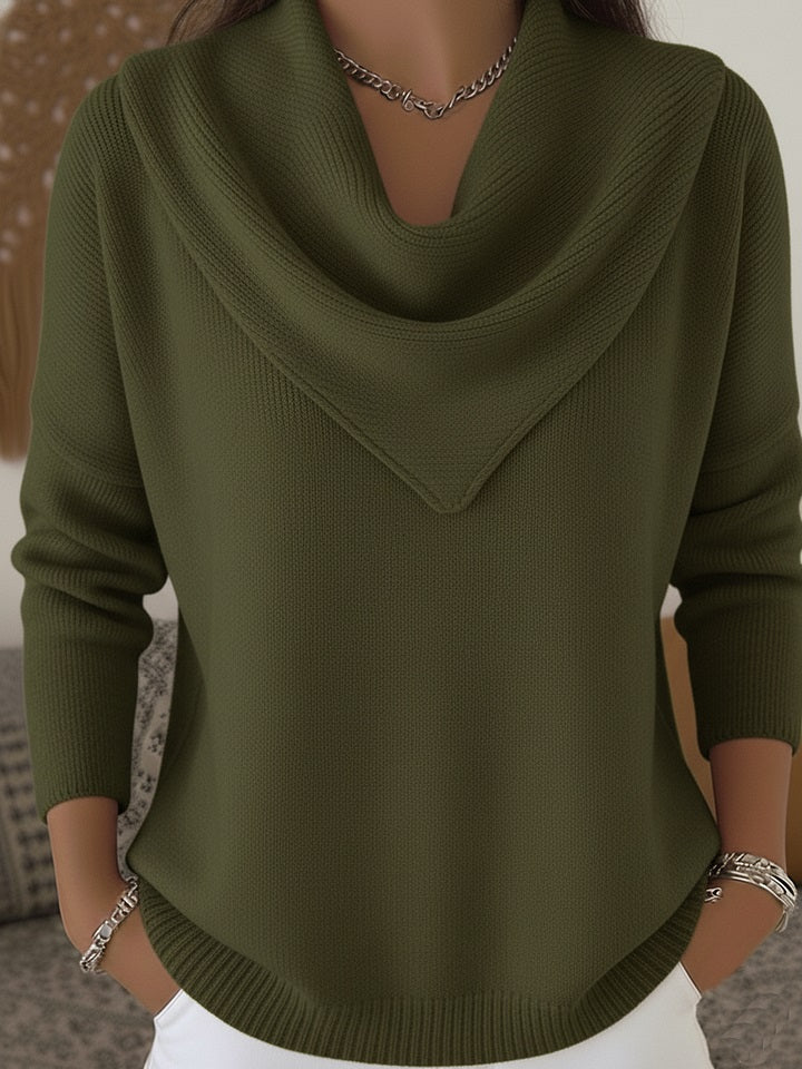 β° LAST DAY SAVE 50% π₯2025 Elegant Retro Soft Triangle Neck Solid Color Sweater Top