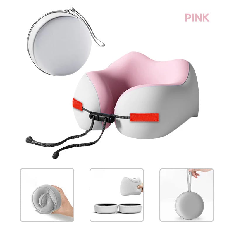 🎁 Ergonomic Memory Foam U-Shaped Travel Neck Pillow