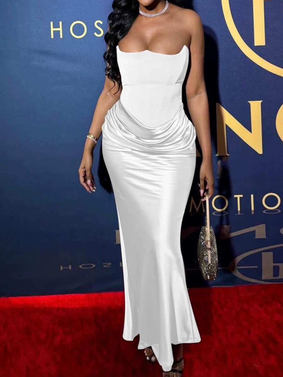 acelimosf™-Sexy herringbone tube top slim backless evening dress