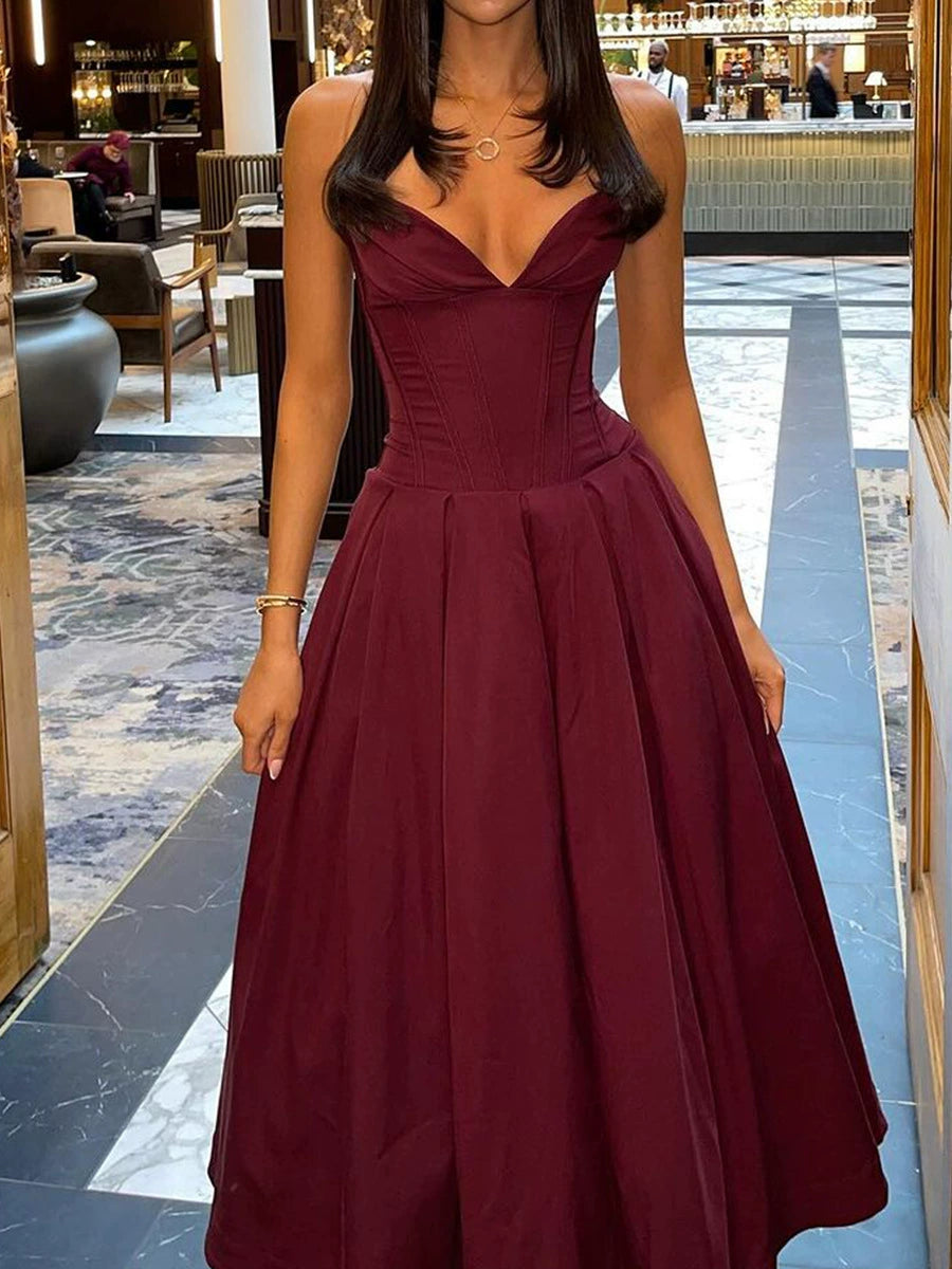 acelimosf™-Sexy tube top backless herringbone waist dress