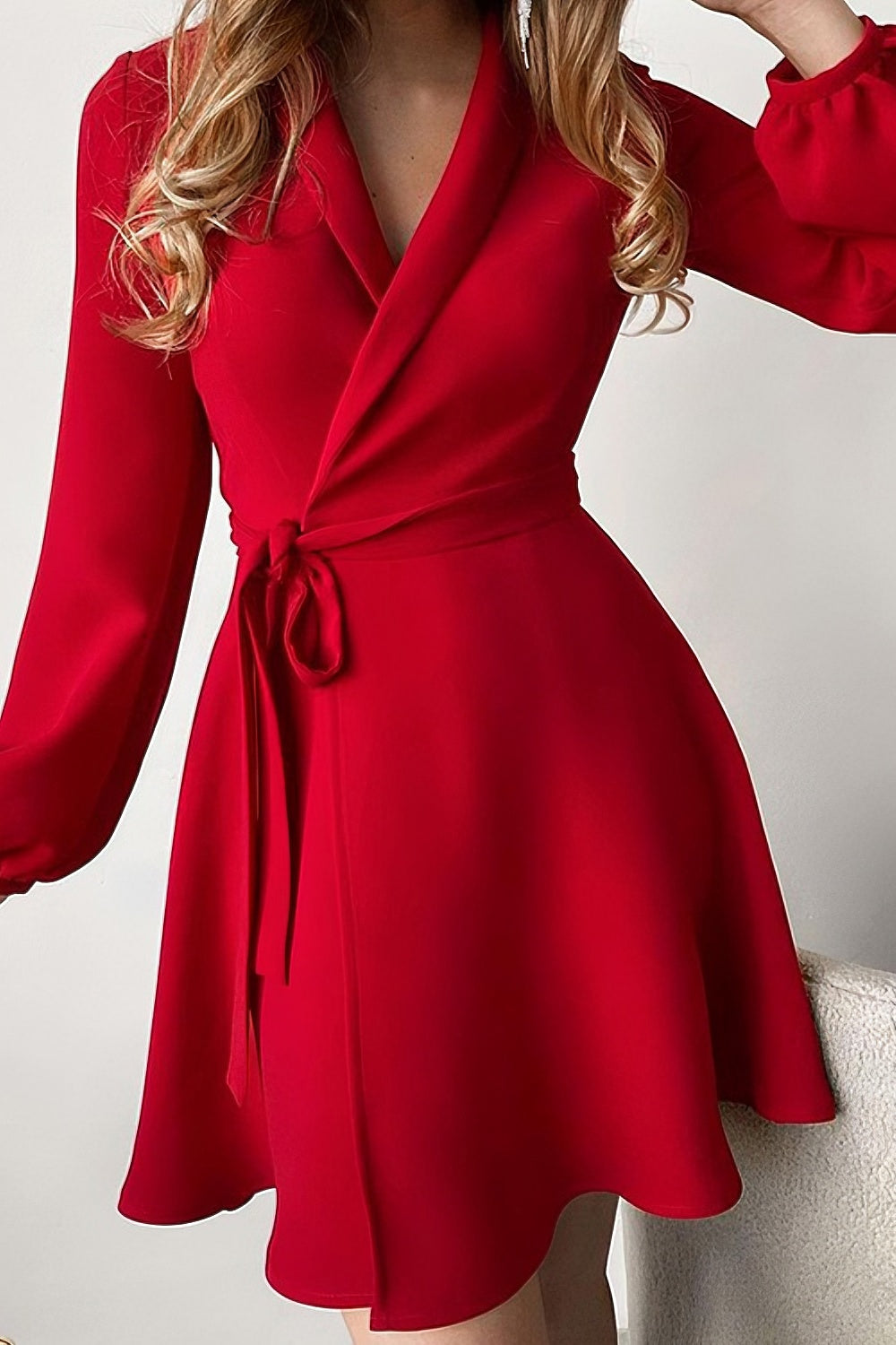 acelimosf™-Elegant one-piece colorblock lace-up dress