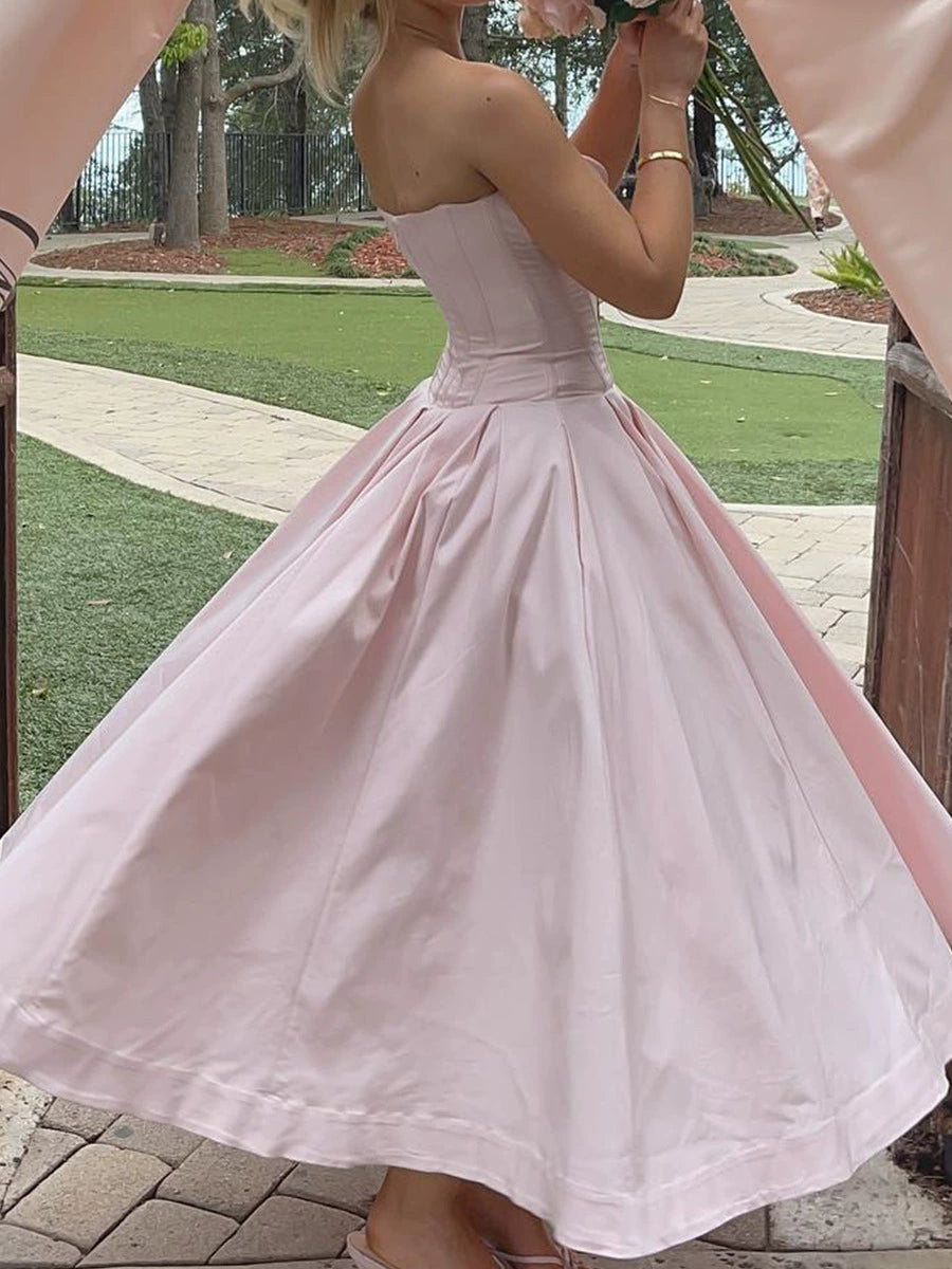 acelimosf™-Sexy tube top backless herringbone waist dress