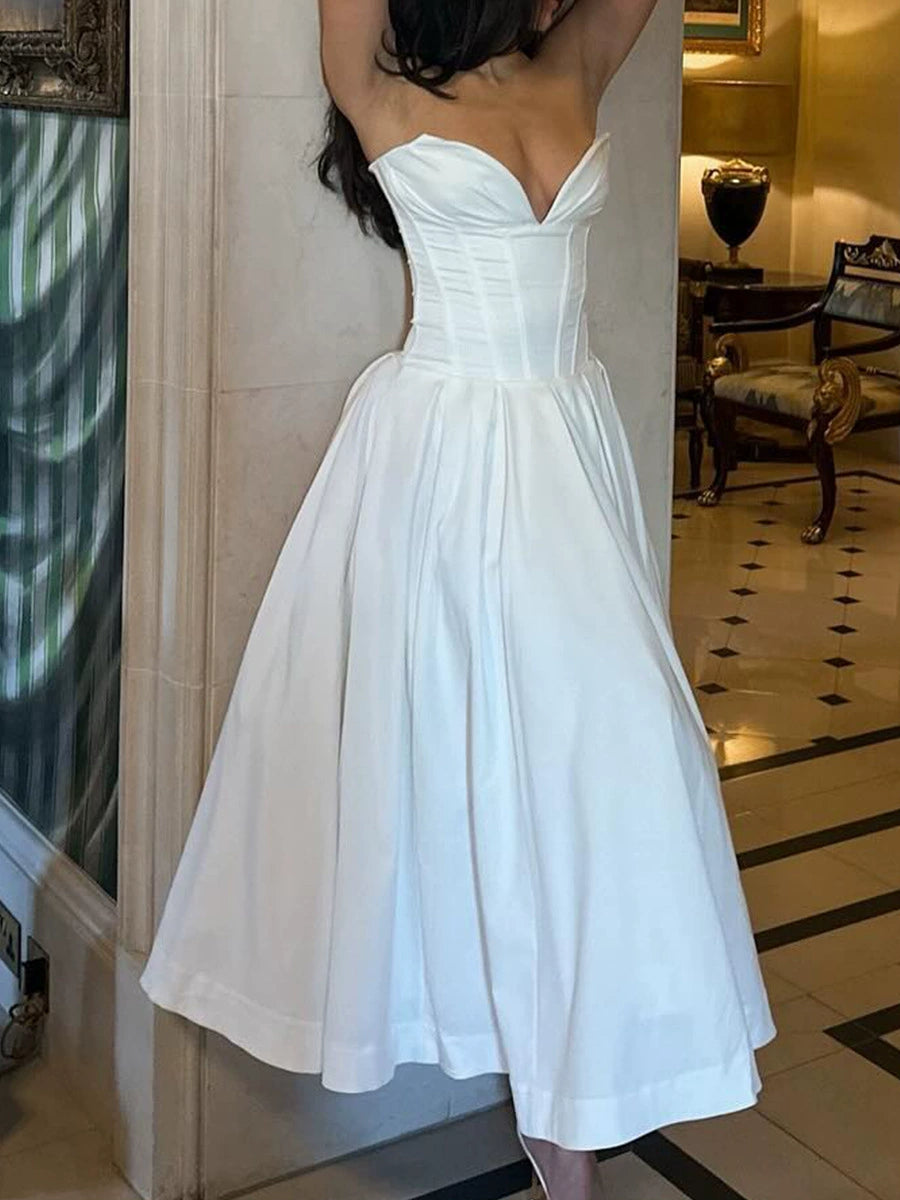 acelimosf™-Sexy tube top backless herringbone waist dress