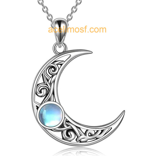 acelimosf™-Opal Crescent Moon Necklace