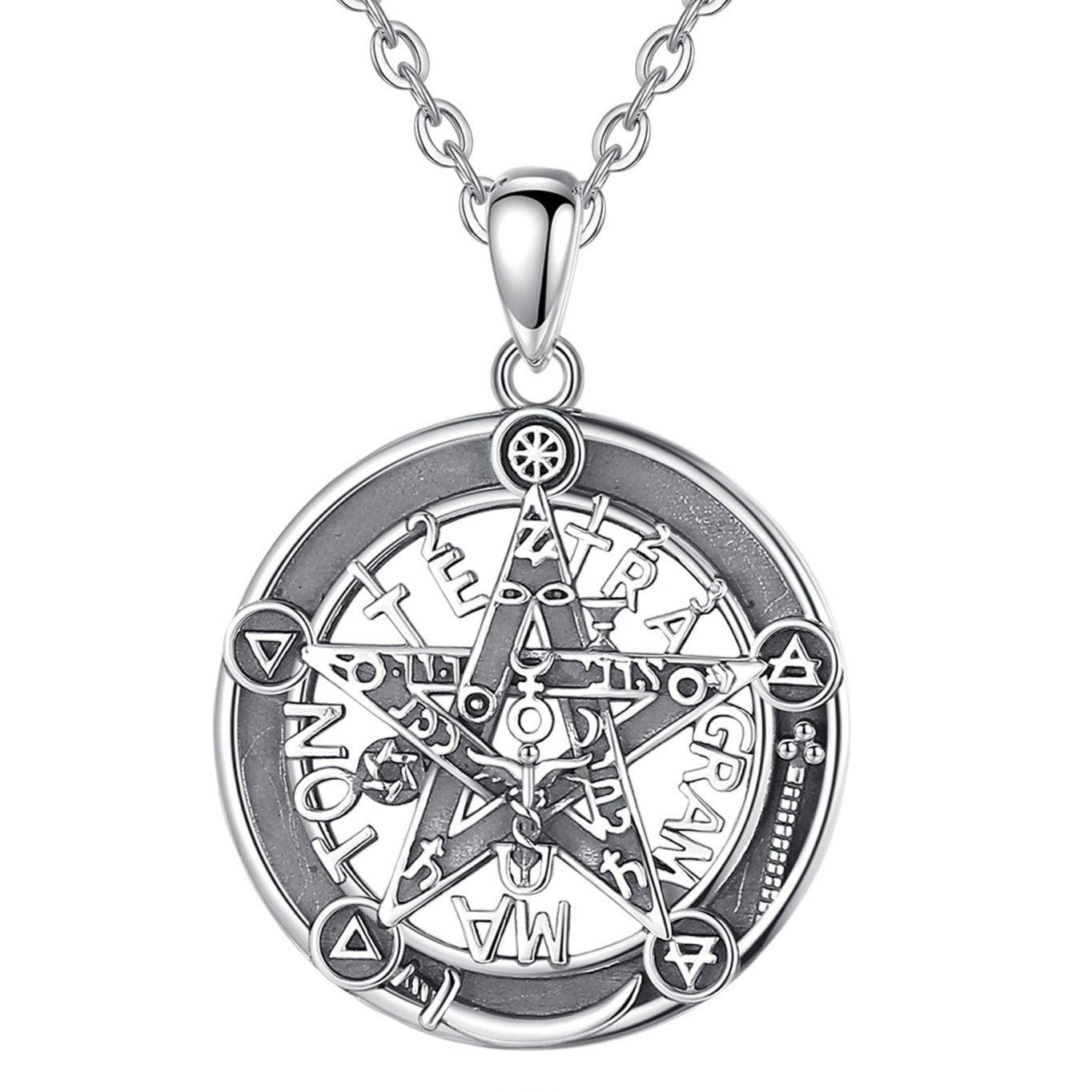 acelimosf™-Runes Pentagram Wiccan Necklace Viking Jewelry