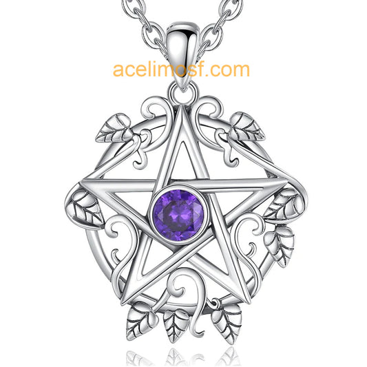 acelimosf™-Wicca Pentagram Necklace Witchcraft Pentacle Necklace