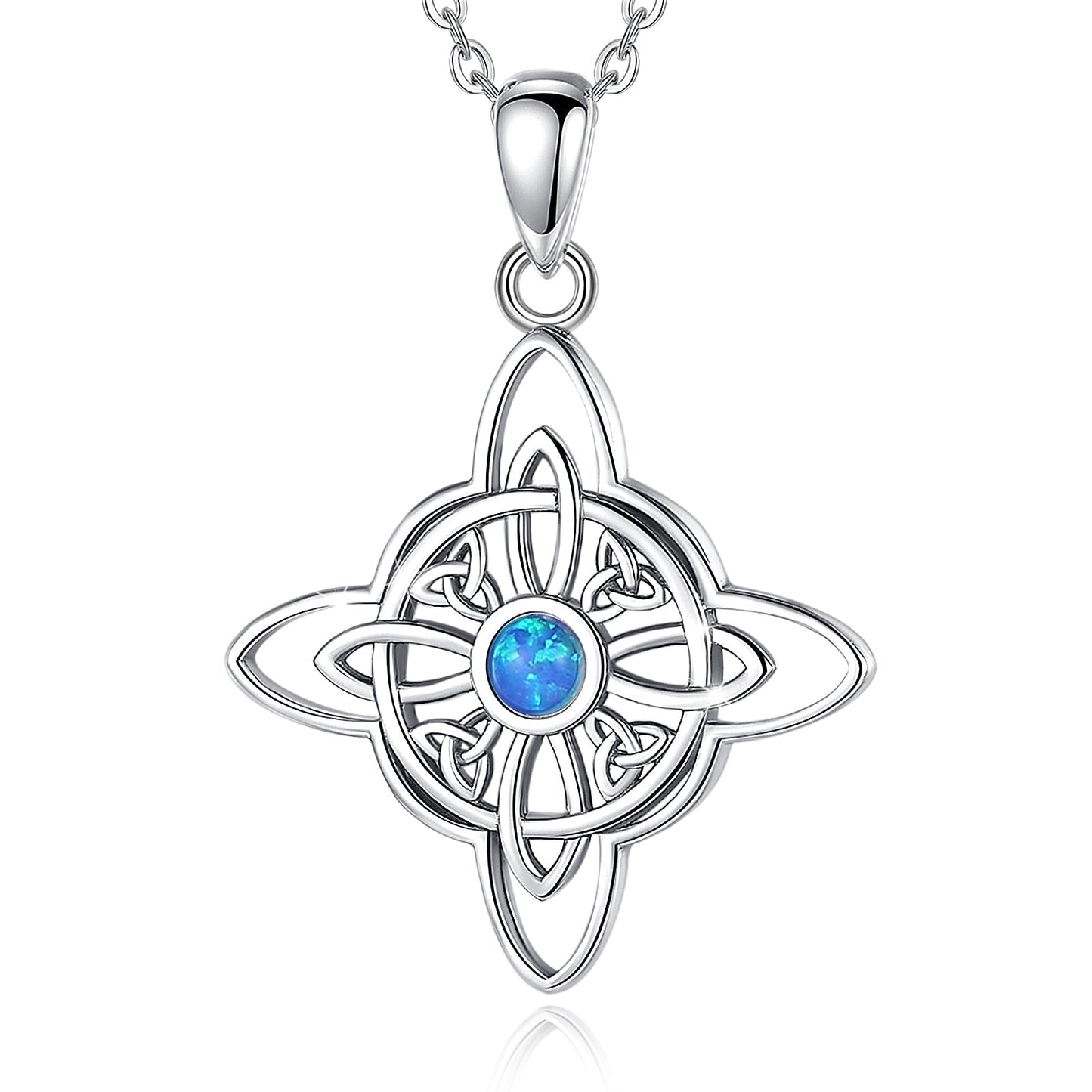 acelimosf™-Witchcraft Celtic Knot Necklace Opal Wicca Amulet Necklace