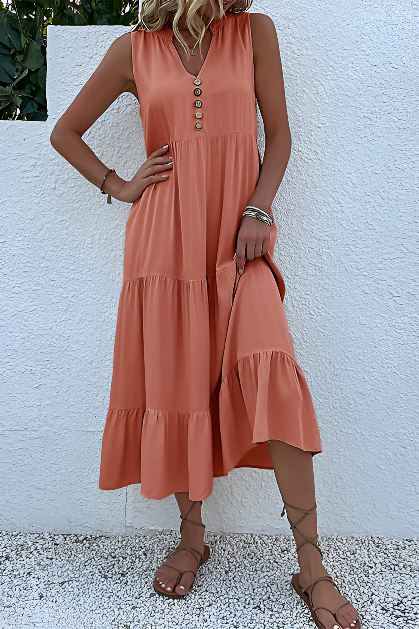acelimosf™-Sleeveless loose casual solid color dress