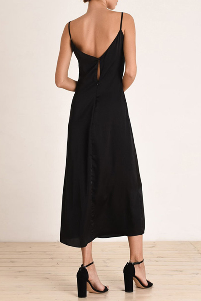 acelimosf™-Fashion Elegant Solid V Neck A Line Dresses