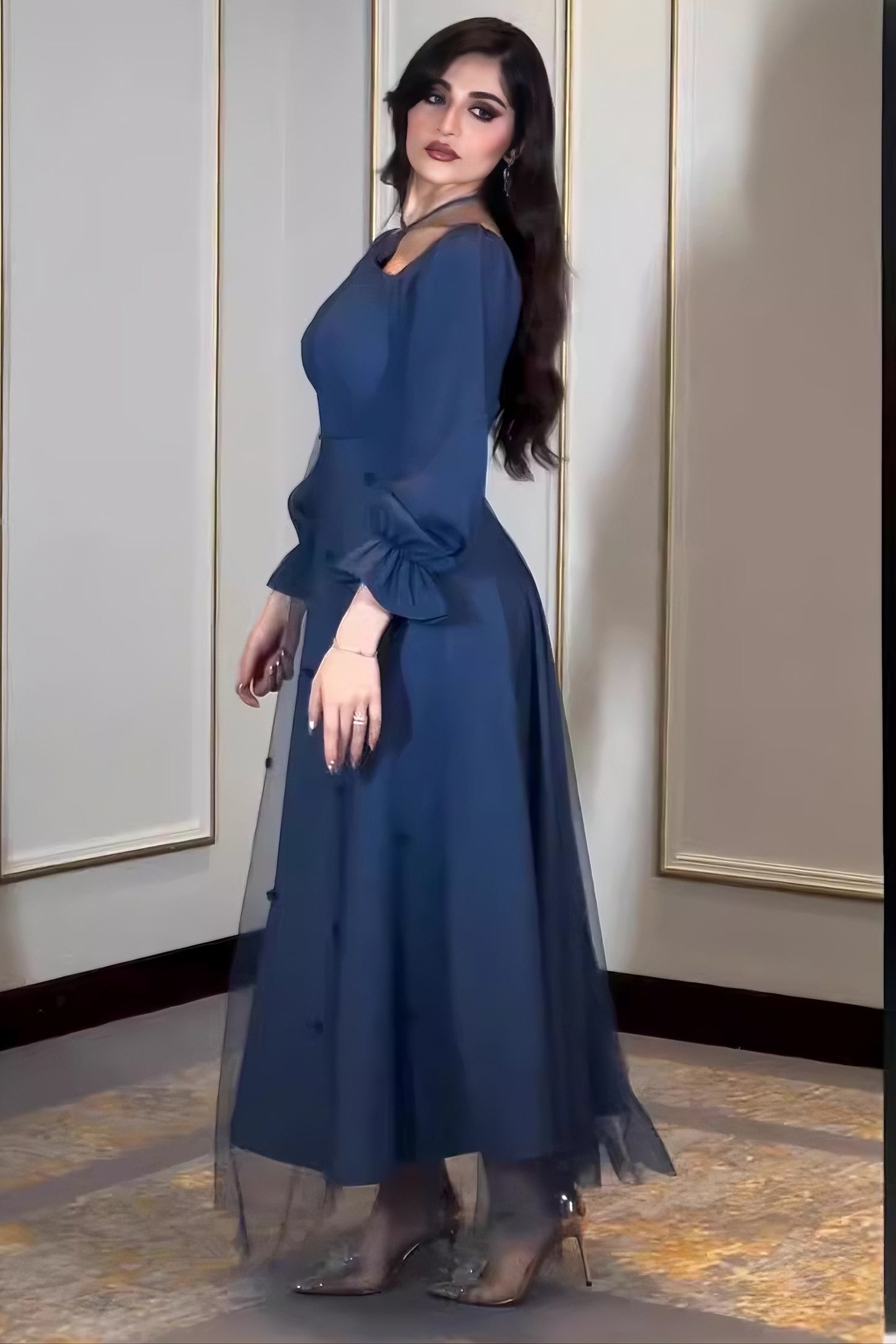 acelimosf™-halterneck chiffon dress women's long dress