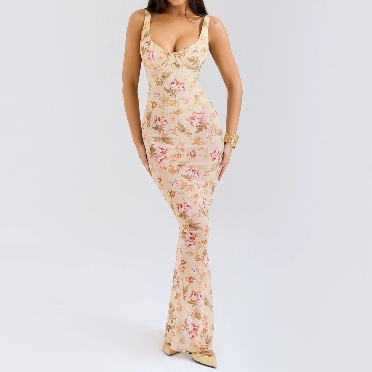 acelimosf™-Pure Desire Stretch Bodycon Printed Sling Dress