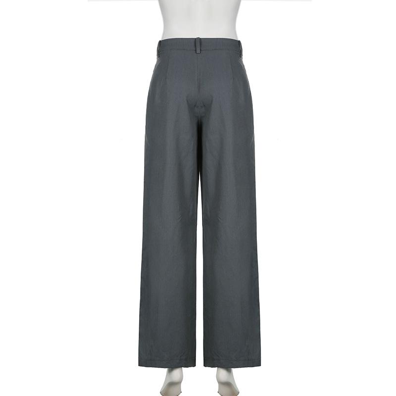 acelimosf™-Zip-up wide leg medium rise pant