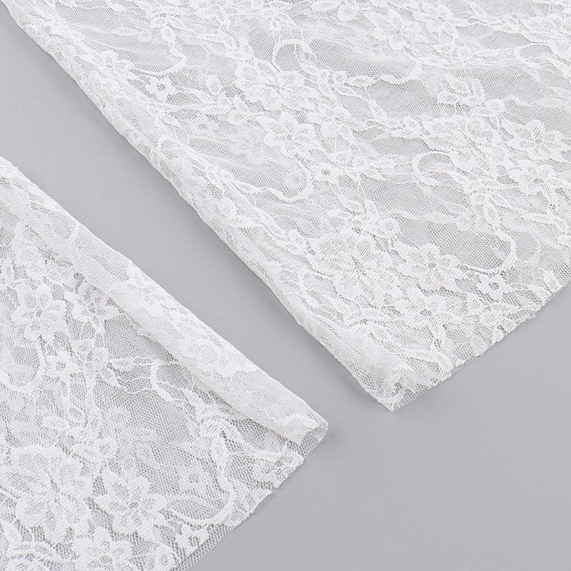acelimosf™-Bowknot ribbon lace see through pant