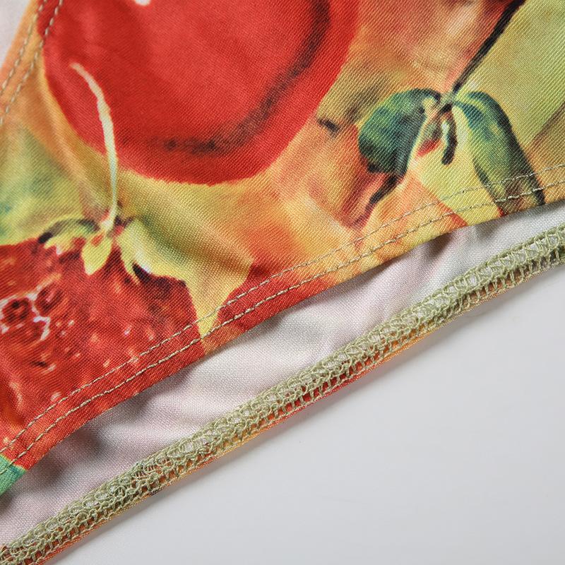 acelimosf™-Halter fruit print o ring pant set