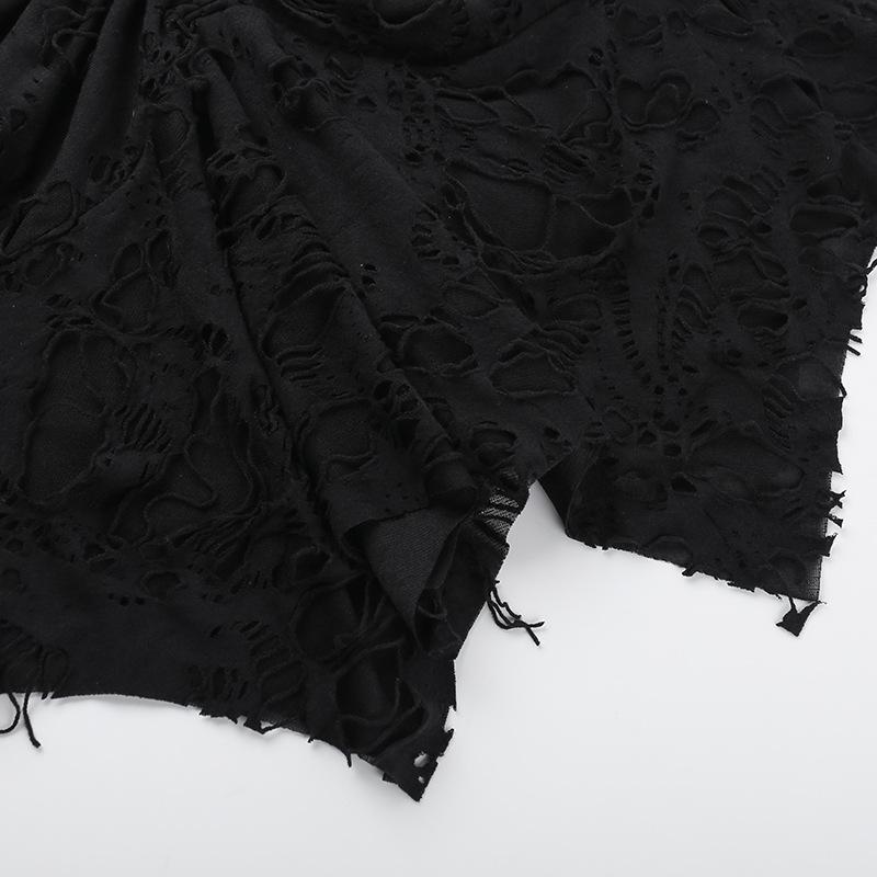 acelimosf™-Ruched ripped knotted textured mini skirt