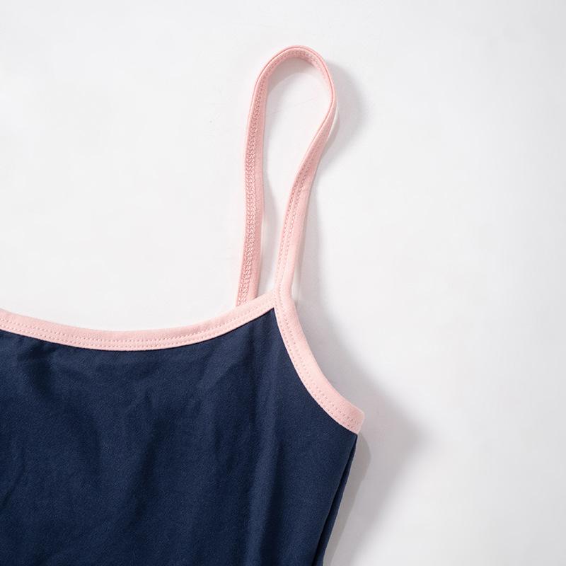 acelimosf™-U neck contrast backless cami pant set