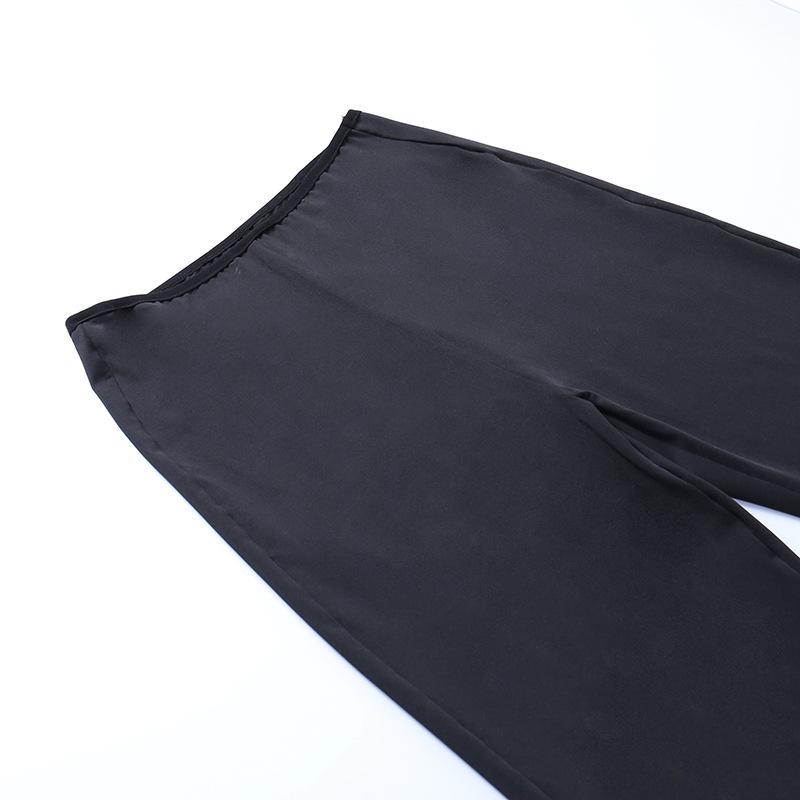acelimosf™-Lace patchwork solid cross applique flared pant y2k 90s Revival Techno Fashion