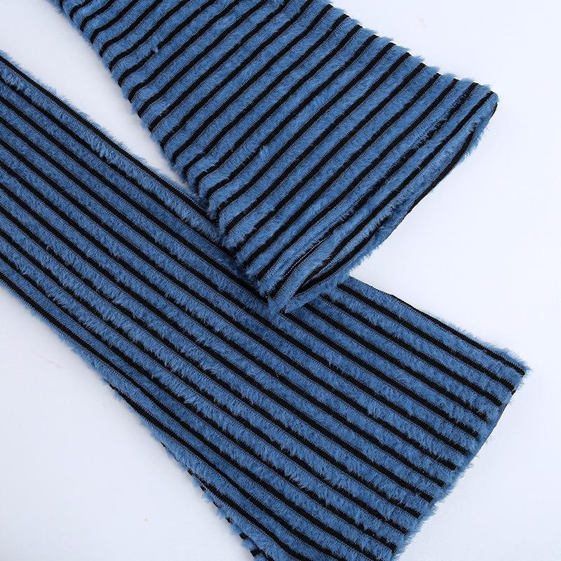 acelimosf™-Fluffy striped textured contrast patchwork pant y2k 90s Revival Techno Fashion
