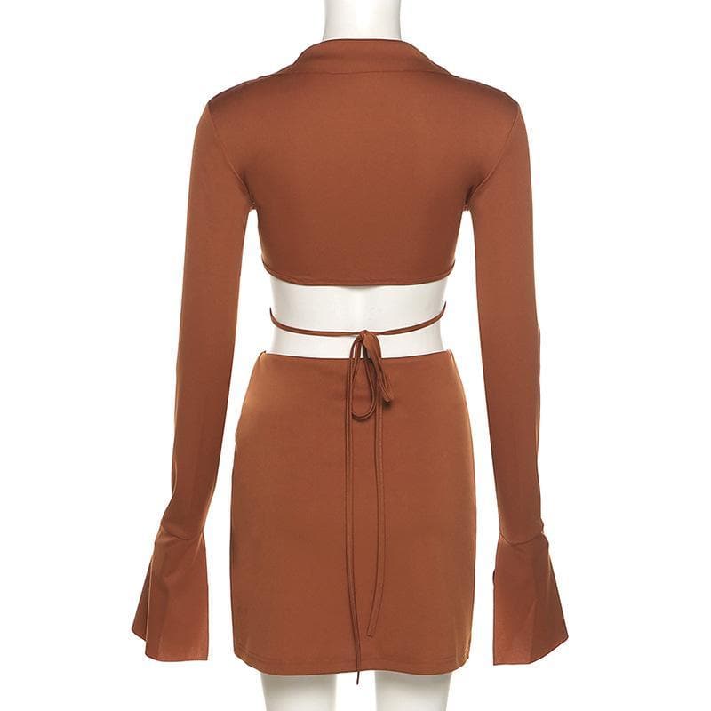 acelimosf™-Long flared sleeve skirt set