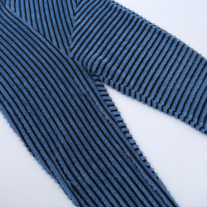 acelimosf™-Fluffy striped textured contrast patchwork pant y2k 90s Revival Techno Fashion