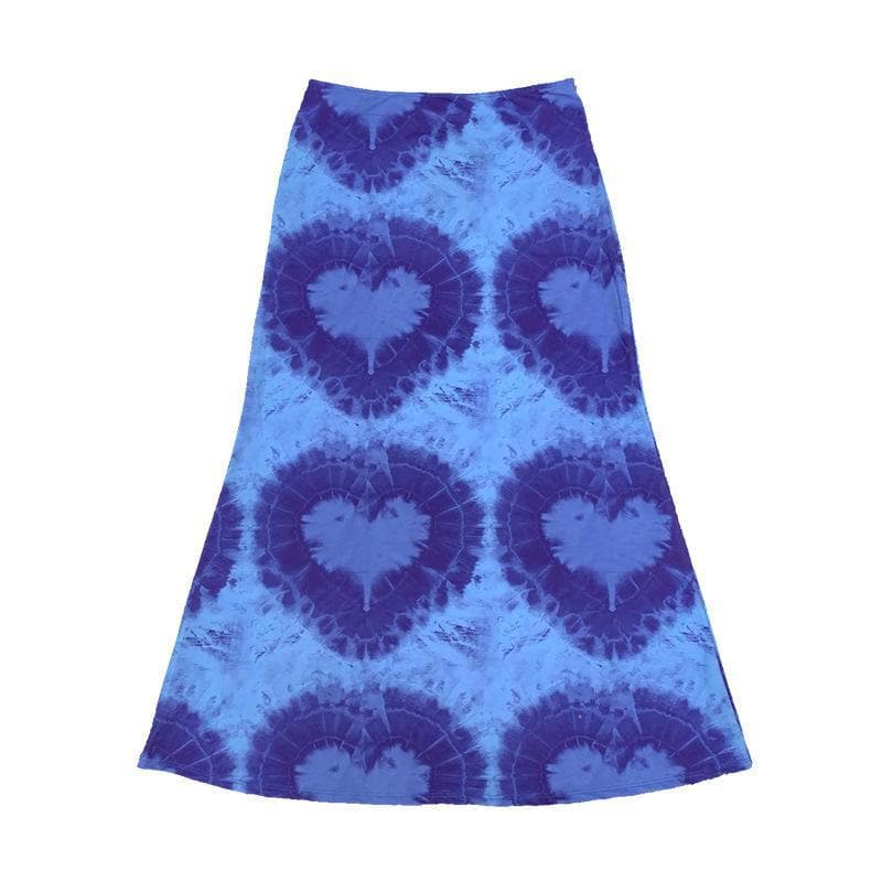 acelimosf™-Tie Dye midi skirt y2k 90s Revival Techno Fashion