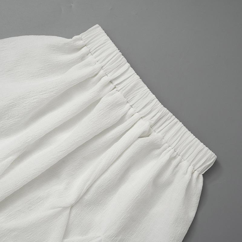 acelimosf™-Ruffle textured bowknot tube mini skirt set