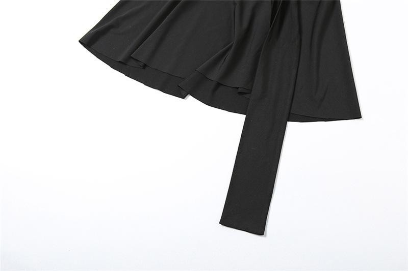 acelimosf™-U neck backless o ring solid mini skirt set