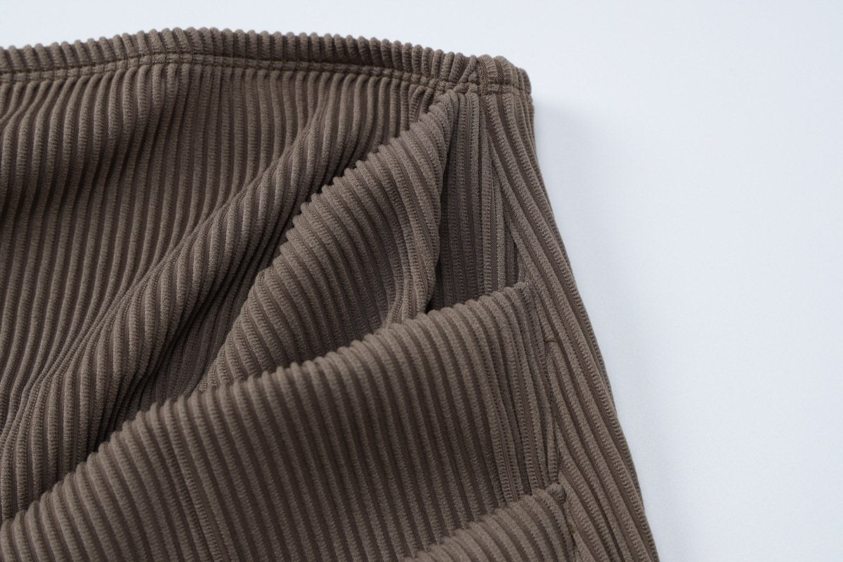 acelimosf™-Long sleeve cowl neck ribbed maxi skirt set
