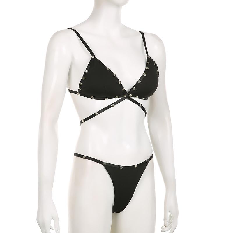 acelimosf™-Beaded backless self tie cami pant set