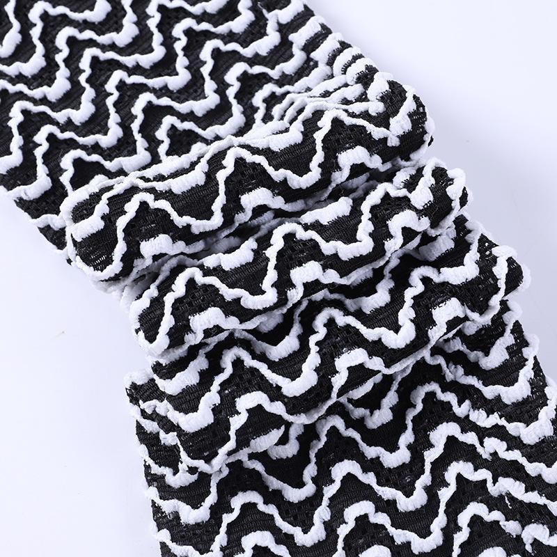 acelimosf™-Ripple contrast textured high rise pant y2k 90s Revival Techno Fashion