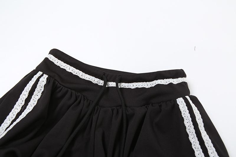 acelimosf™-Lace hem self tie low rise pant
