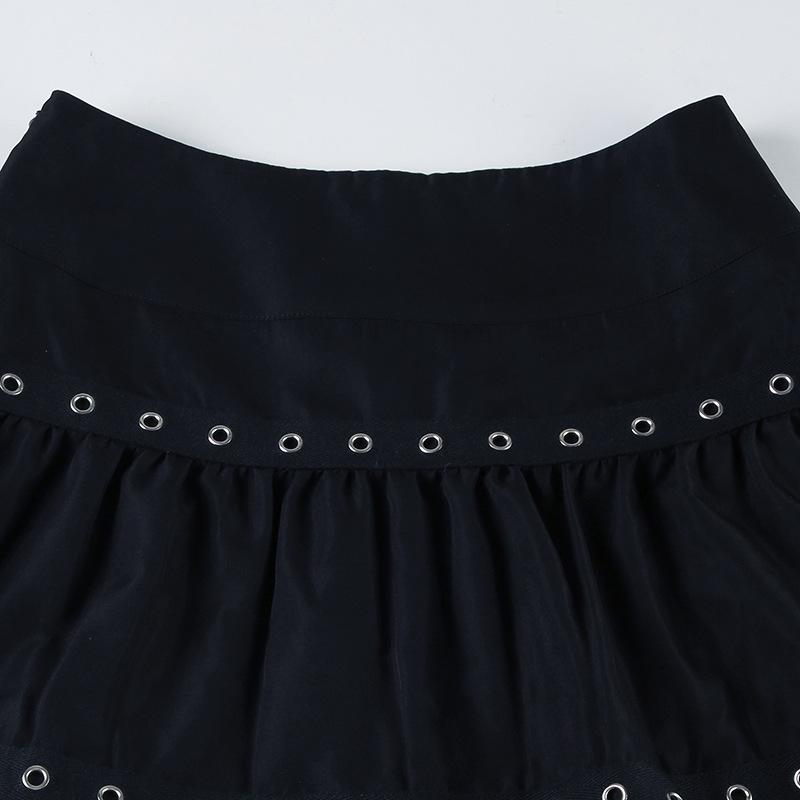 acelimosf™-Ruched patchwork solid stitch midi skirt