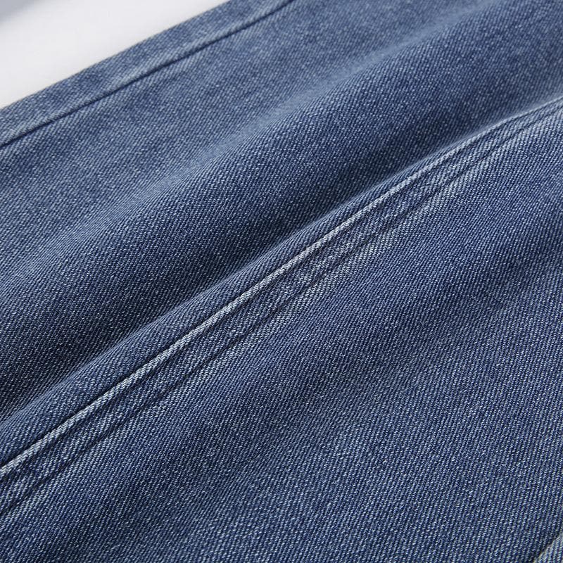 acelimosf™-High rise straight leg button gradient pocket jeans y2k 90s Revival Techno Fashion