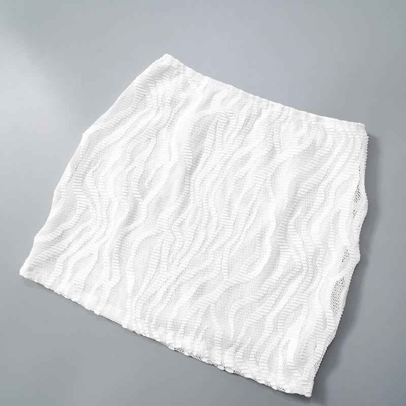 acelimosf™-Halter textured off shoulder knitted o ring mini skirt set