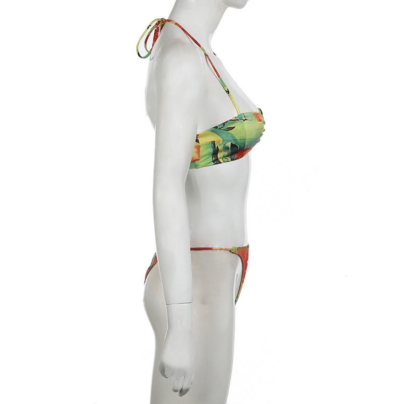 acelimosf™-Halter fruit print o ring pant set