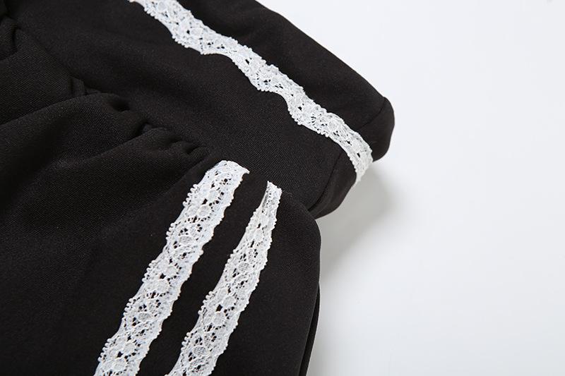 acelimosf™-Lace hem self tie low rise pant