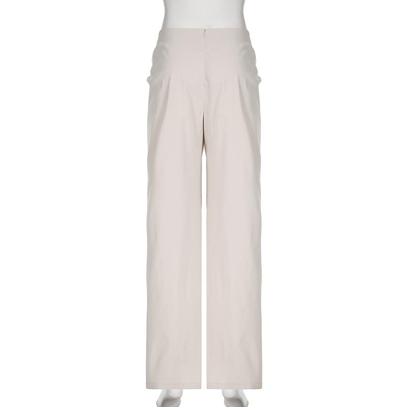 acelimosf™-Ruched zip-up straight leg low rise pant