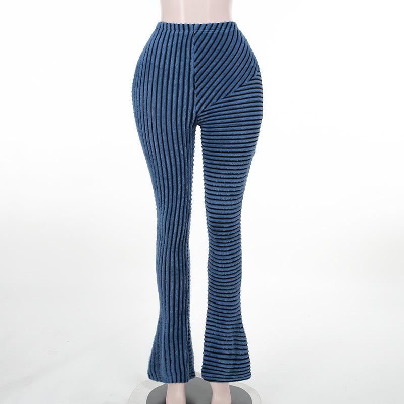 acelimosf™-Fluffy striped textured contrast patchwork pant y2k 90s Revival Techno Fashion