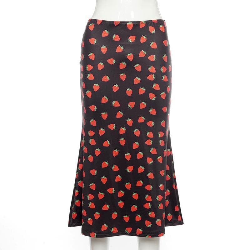 acelimosf™-Tie Dye midi skirt y2k 90s Revival Techno Fashion