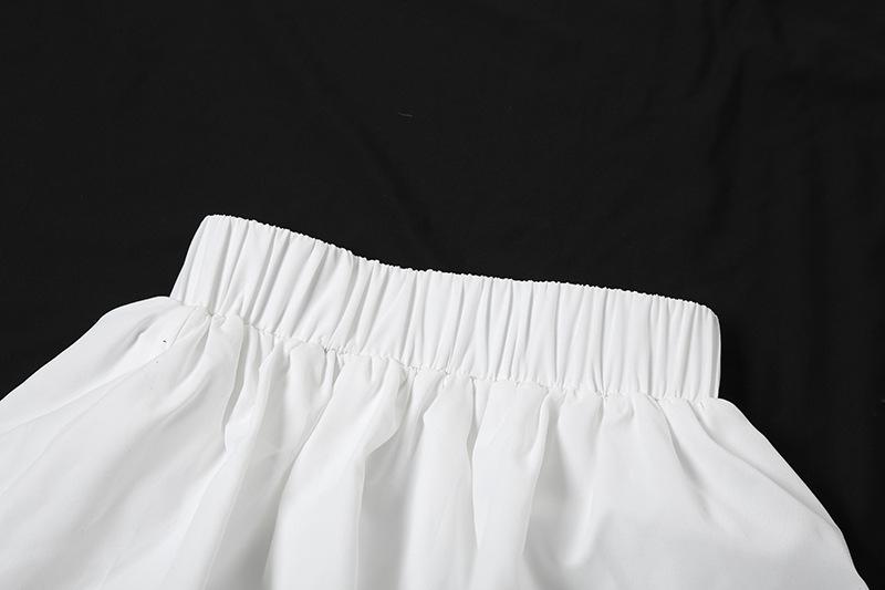 acelimosf™-Ruched high rise solid bubble mini skirt