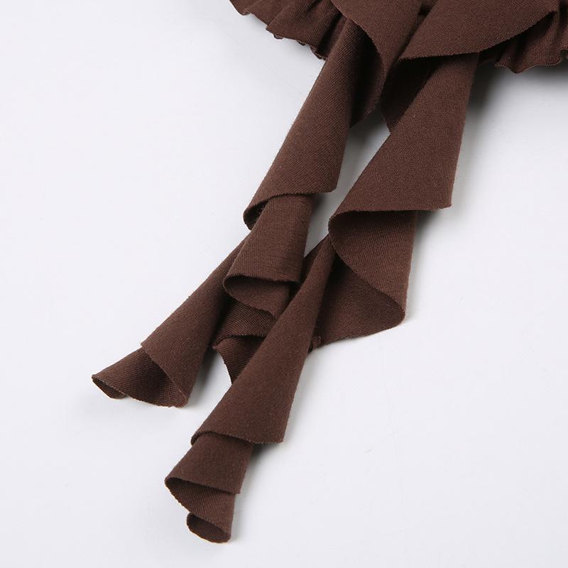 acelimosf™-Drawstring ruffle patchwork A line mini skirt grunge 90s Streetwear Disheveled Chic Fashion grunge 90s Streetwear Distressed Fashion