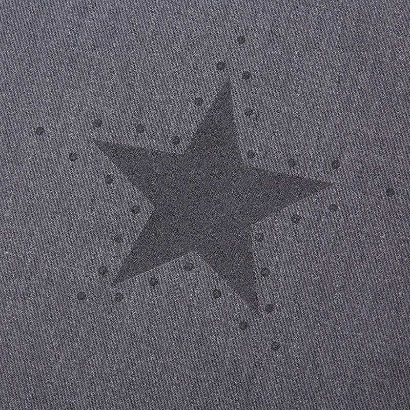 acelimosf™-Contrast denim star pattern zip-up pocket jeans grunge 90s Streetwear Disheveled Chic Fashion grunge 90s Streetwear Distressed Fashion