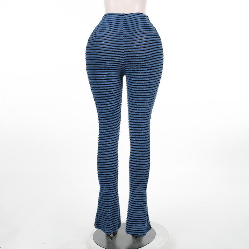 acelimosf™-Fluffy striped textured contrast patchwork pant y2k 90s Revival Techno Fashion