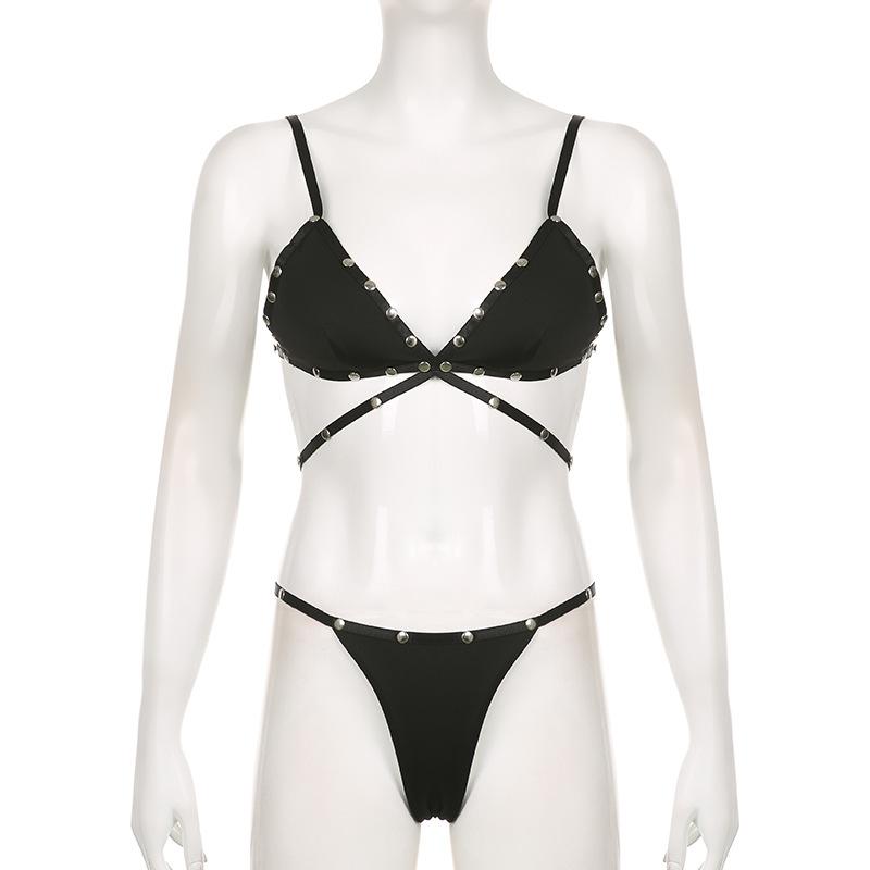 acelimosf™-Beaded backless self tie cami pant set