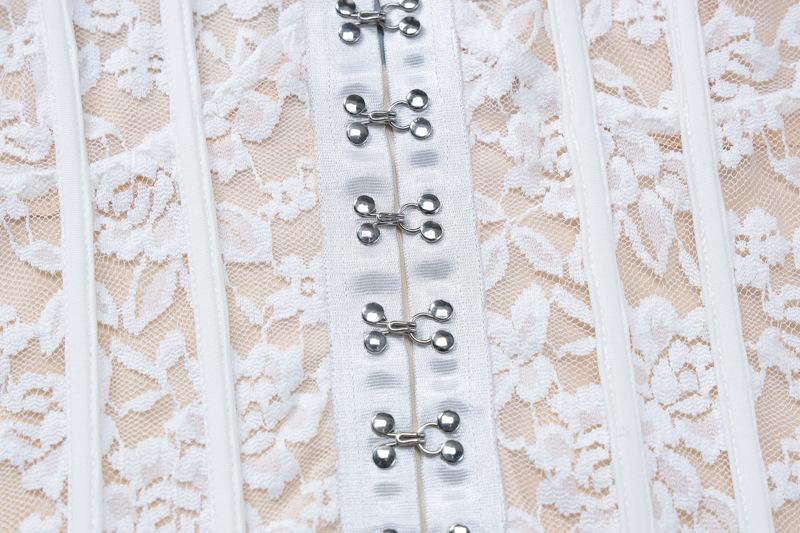 acelimosf™-U neck lace bustier button cami maxi skirt set
