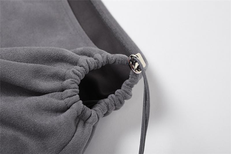 acelimosf™-Drawstring irregular ruched solid mini skirt y2k 90s Revival Techno Fashion