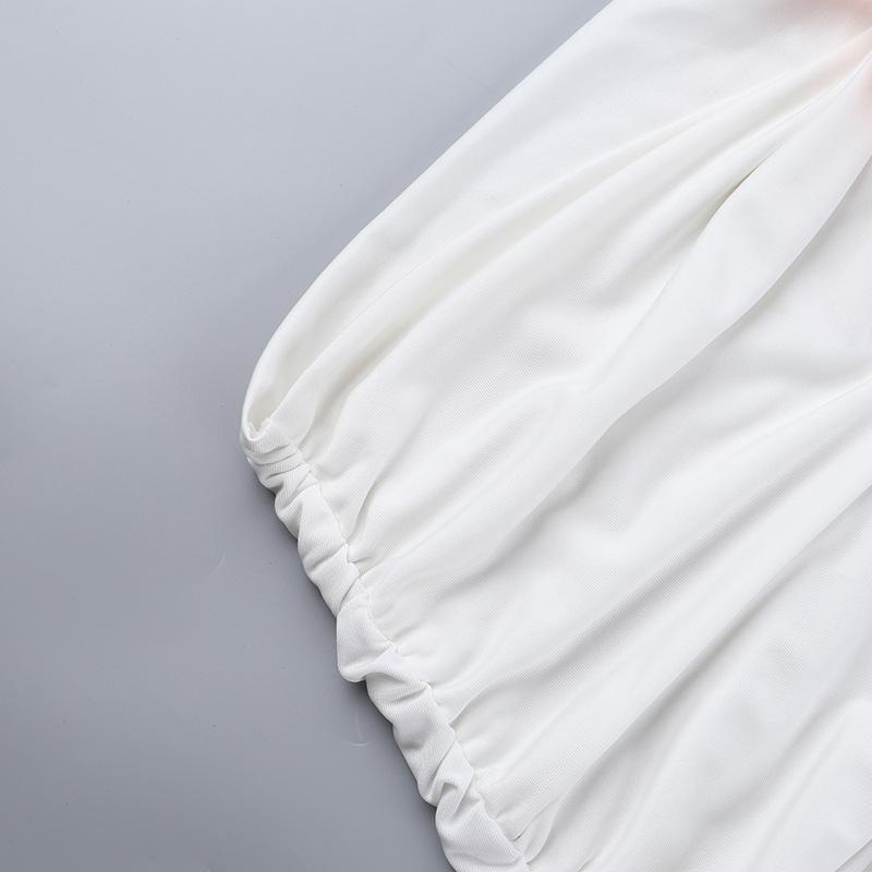 acelimosf™-Ruched flower applique hollow out mini skirt